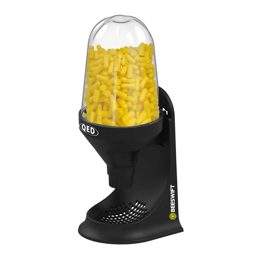 Beeswift QED Dispenser System with 500 Foam Ear Plugs — Black